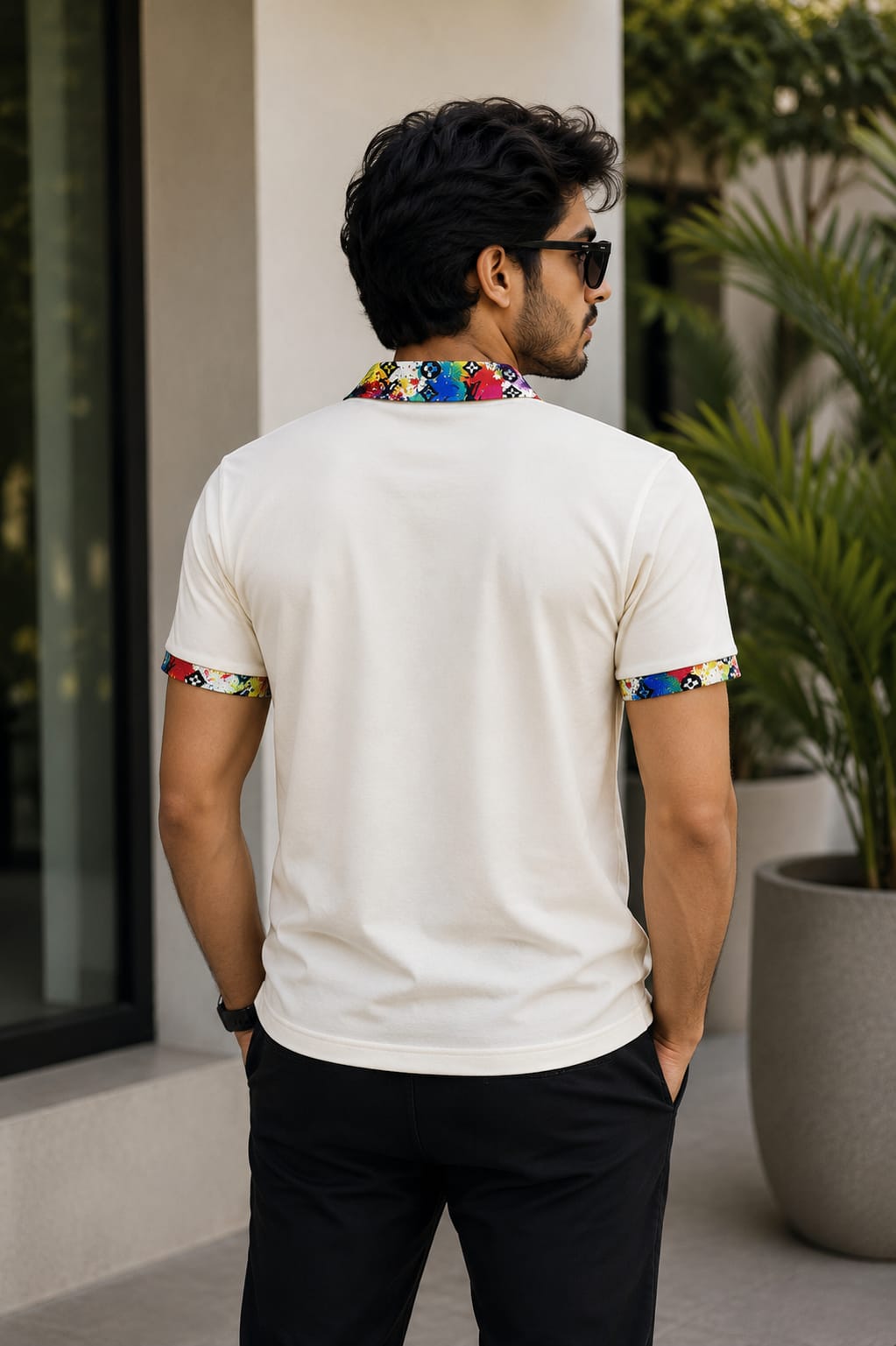 Men's Premium Graphic Collar Polo T-Shirt – Off White
